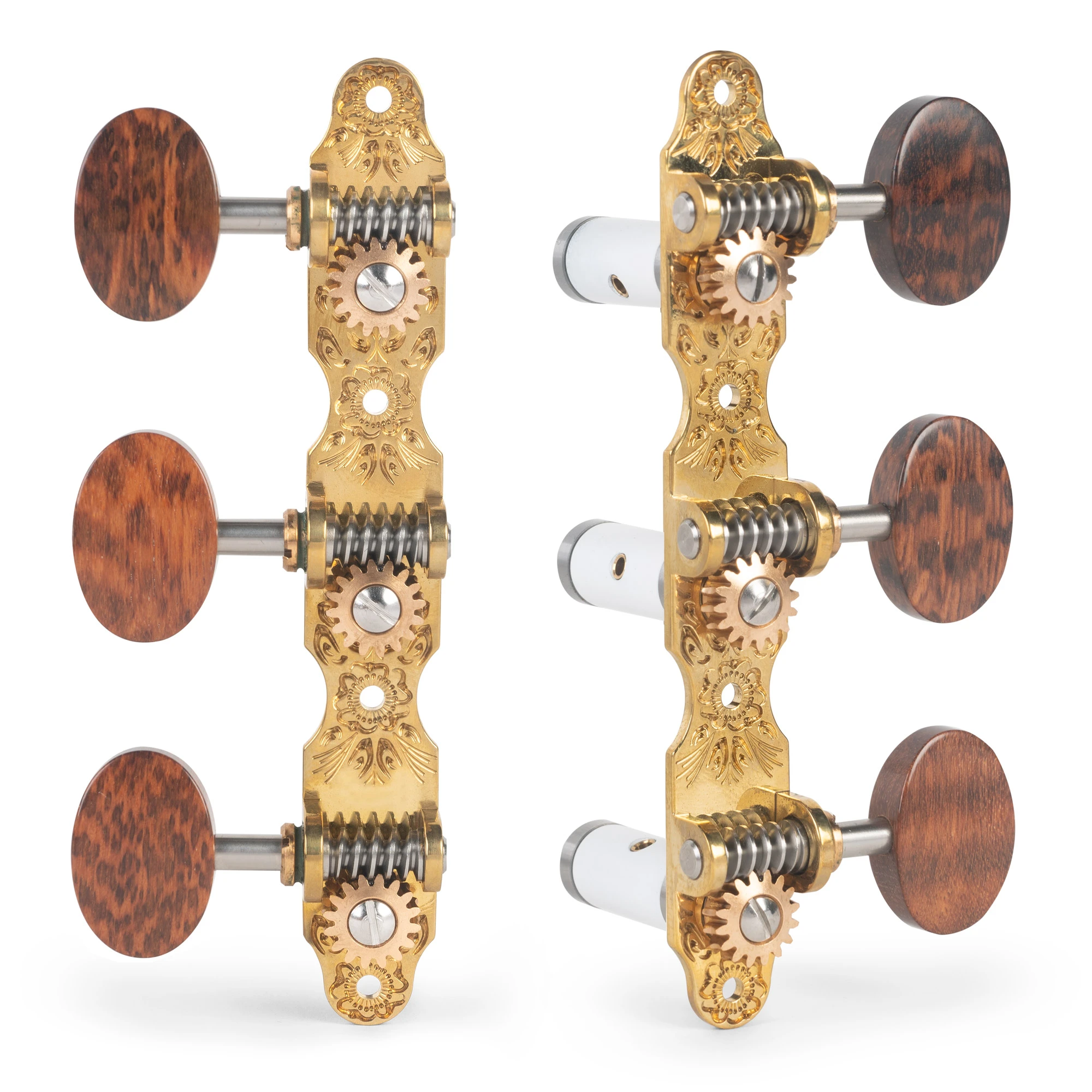 Sloane Classical Guitar Tuners With Snakewood Knobs And Flower Baseplates - StewMac 3 Sloane Classical Guitar Tuners With Snakewood Knobs And Flower Baseplates - StewMac - Image 3