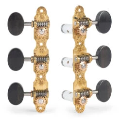 Sloane Classical Guitar Tuners With Ebony Knobs And Flower Baseplates - StewMac 9 Sloane Classical Guitar Tuners With Ebony Knobs And Flower Baseplates - StewMac -Luthier Tools Shop 100674 set on white 2000