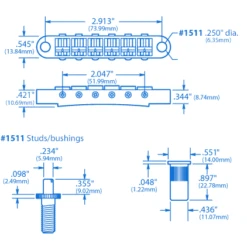 Gotoh Tune-o-matic Bridge With Studs/Bushings - StewMac -Luthier Tools Shop 1511 1spec