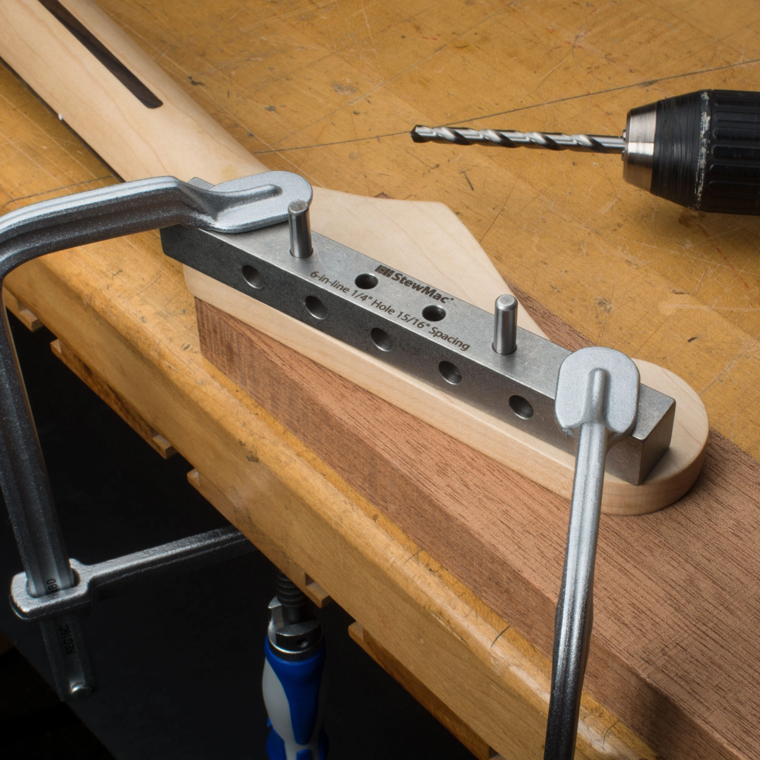 Guitar Tuner Drill Jig - StewMac 2 Guitar Tuner Drill Jig - StewMac - Image 2