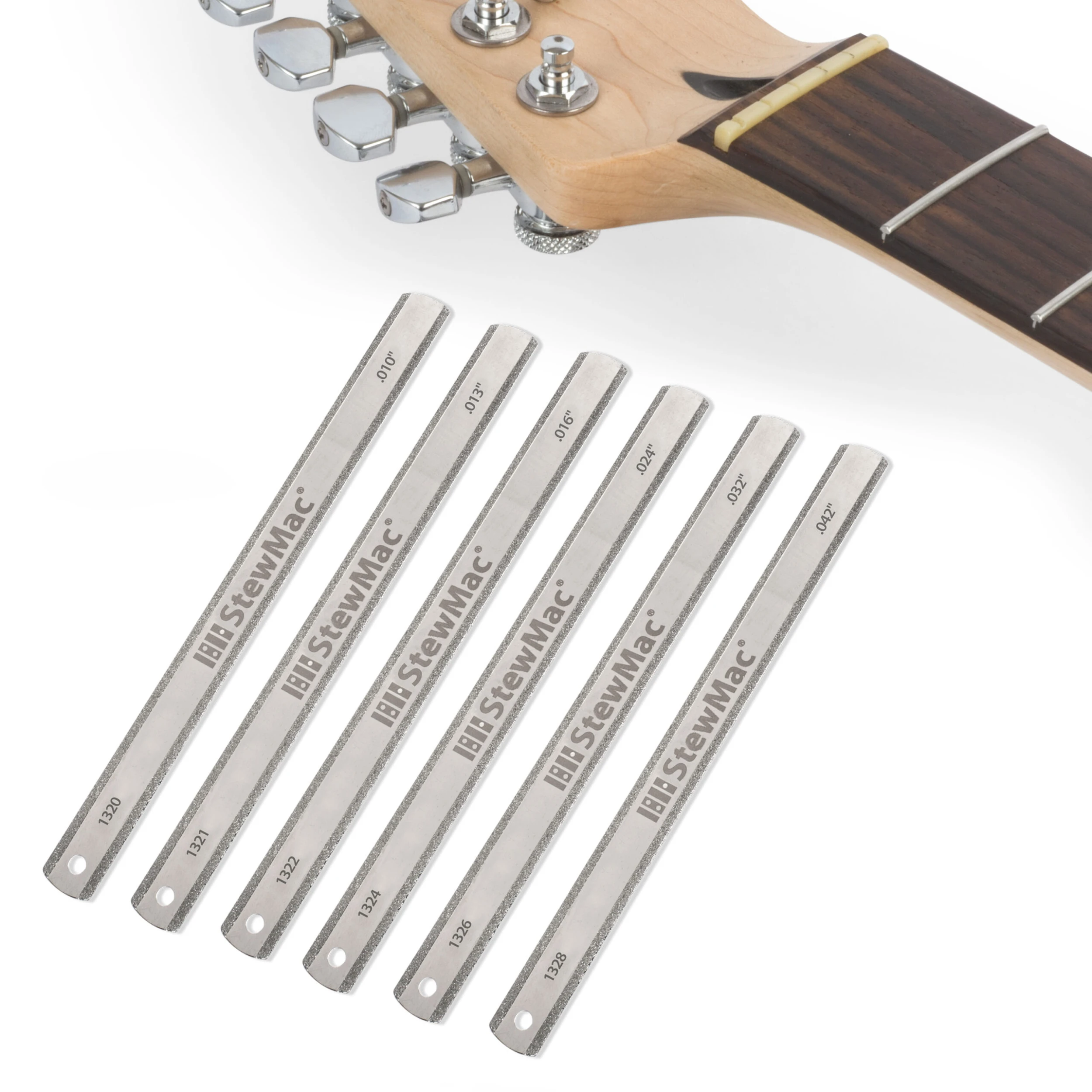 Gauged DiamondCut™ Nut Slotting File Set For Electric Guitar - StewMac 1 Gauged DiamondCut™ Nut Slotting File Set For Electric Guitar - StewMac