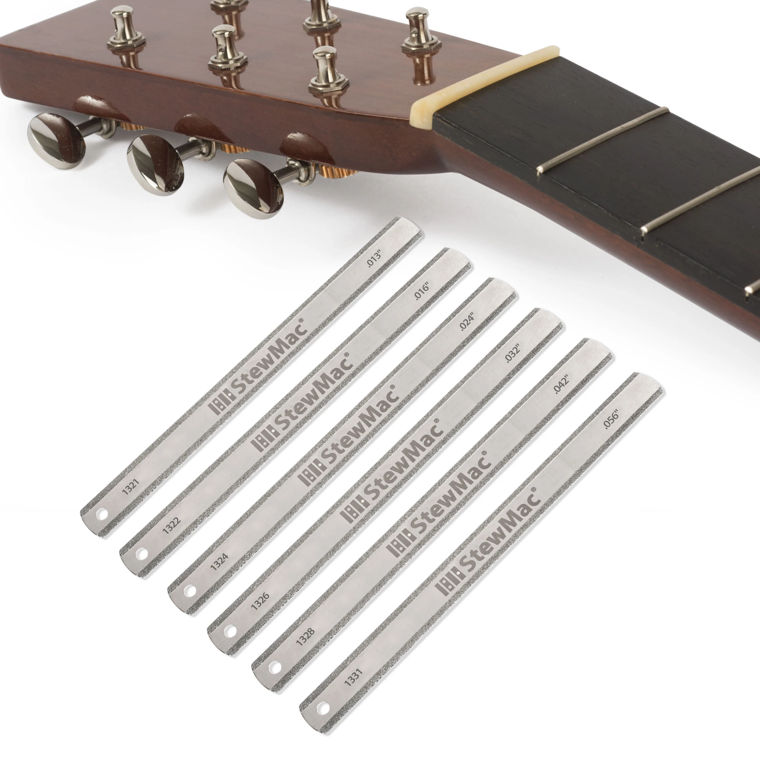 Gauged DiamondCut™ Nut Slotting File Set For Acoustic Guitar - StewMac 1 Gauged DiamondCut™ Nut Slotting File Set For Acoustic Guitar - StewMac