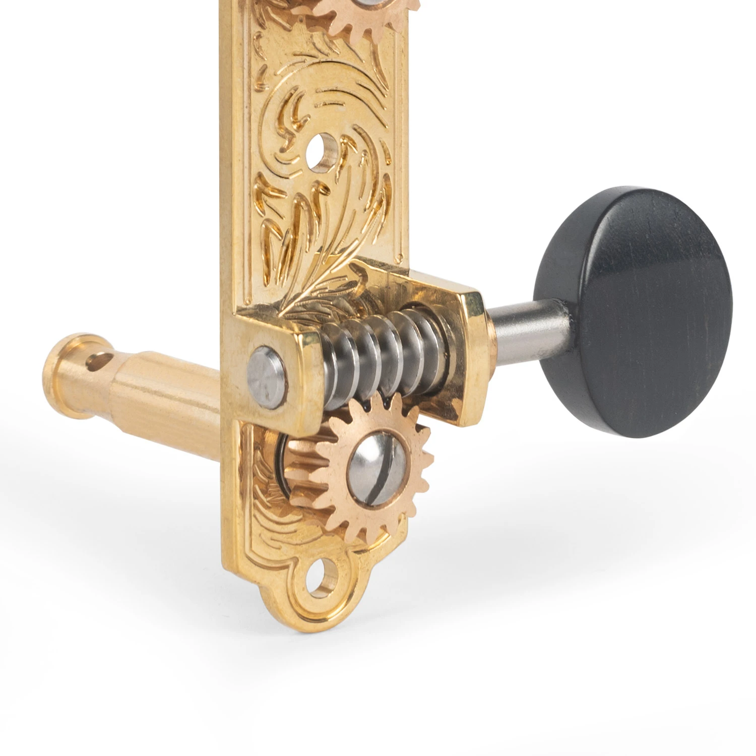 Waverly 3-On-Plate Guitar Tuners With Ebony Knobs For Solid Pegheads - StewMac 4 Waverly 3-On-Plate Guitar Tuners With Ebony Knobs For Solid Pegheads - StewMac - Image 4