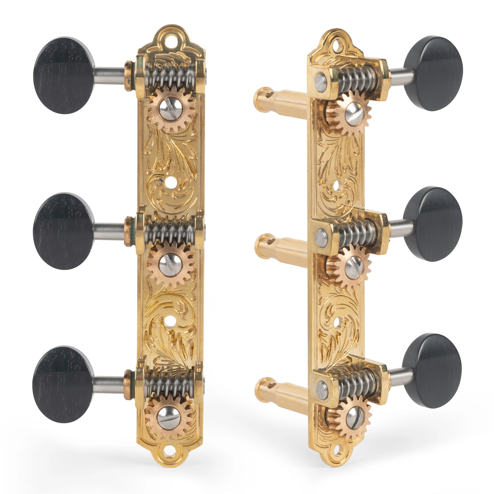 Waverly 3-On-Plate Guitar Tuners With Ebony Knobs For Solid Pegheads - StewMac 3 Waverly 3-On-Plate Guitar Tuners With Ebony Knobs For Solid Pegheads - StewMac - Image 3