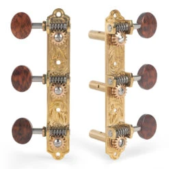 Waverly 3-On-Plate Guitar Tuners With Snakewood Knobs For Slotted Pegheads - StewMac 7 Waverly 3-On-Plate Guitar Tuners With Snakewood Knobs For Slotted Pegheads - StewMac -Luthier Tools Shop 3504 br set on white 2000