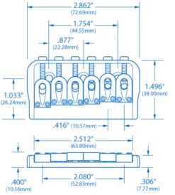 Hipshot Hardtail Bridge - StewMac -Luthier Tools Shop 3550 1spec
