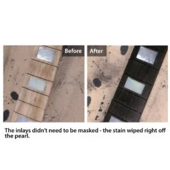 Black Fingerboard Stain - StewMac 6 Black Fingerboard Stain - StewMac -Luthier Tools Shop 4237 3 before after 2100px