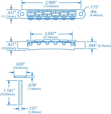 ABR-1 Tune-o-matic Bridge - StewMac 3 ABR-1 Tune-o-matic Bridge - StewMac - Image 3