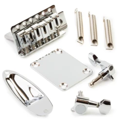 S-Style Electric Guitar Kit - StewMac -Luthier Tools Shop 5281 metal parts spread 2021 1