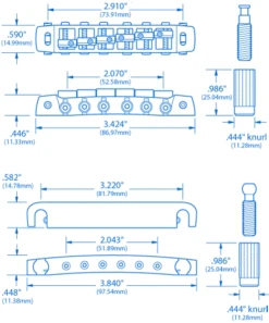 Gotoh 510 Bridge And Tailpiece - StewMac 7 Gotoh 510 Bridge And Tailpiece - StewMac -Luthier Tools Shop 5739 1spec