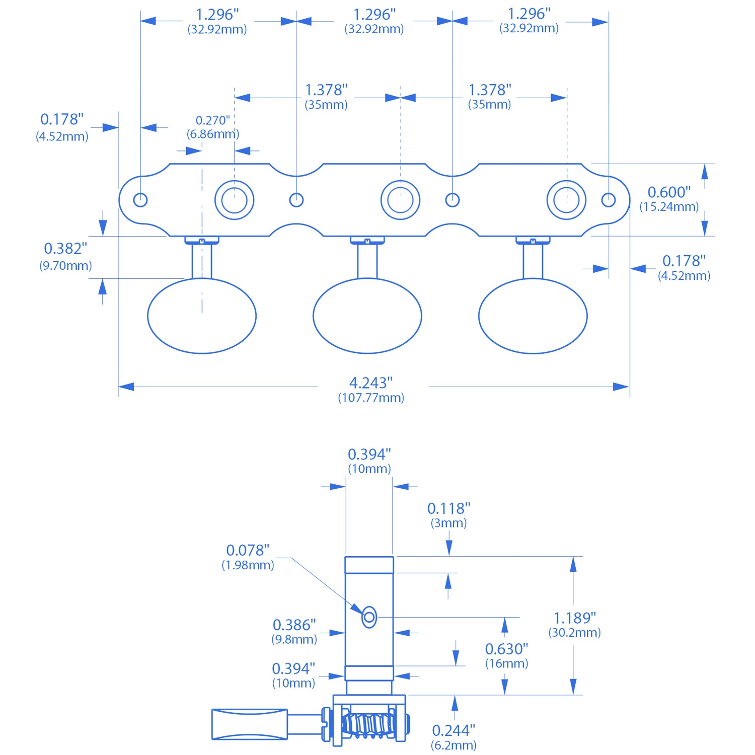 Sloane Classical Guitar Tuners With Ivoroid Knobs And Deco Baseplates - StewMac 4 Sloane Classical Guitar Tuners With Ivoroid Knobs And Deco Baseplates - StewMac - Image 4