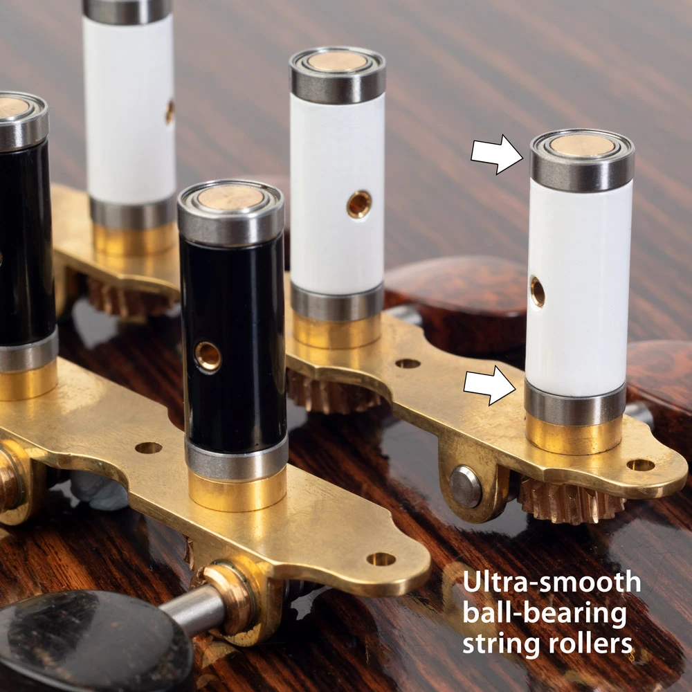 Sloane Classical Guitar Tuners With Ebony Knobs And Flower Baseplates - StewMac 2 Sloane Classical Guitar Tuners With Ebony Knobs And Flower Baseplates - StewMac - Image 2